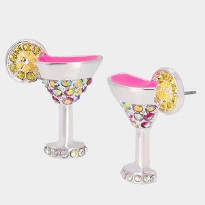 Betsey Johnson ISLAND TIME MARGARITA STUDS PINK